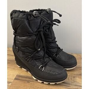 Sorel Kinetic Wedge Waterproof Snow Boots Black Women’s 8